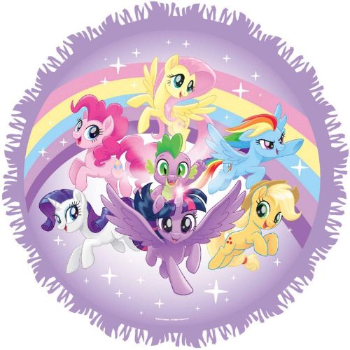 Colorful My Little Pony piñata featuring Twilight Sparkle and friends, perfect for parties and filled with sweet surprises.