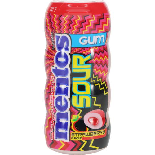 Mentos Sour Strawberry Sugarfree Gum 10 x 30g