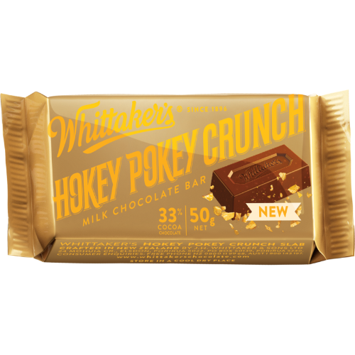 Whittaker's Hokey Pokey Crunch 33% Cocoa Milk Chocolate Bar 50 x 50g
