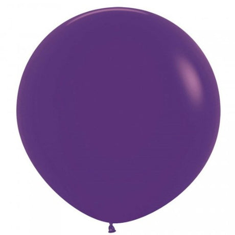 Pack of 3 vibrant 60cm Sempertex Fashion Violet Latex Balloons, ideal for celebrations and decorations.
