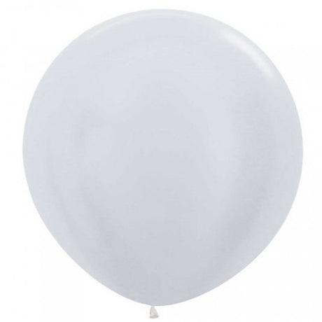 Pack of 3 elegant 60cm satin pearl latex balloons, perfect for enhancing celebrations with a glossy finish.