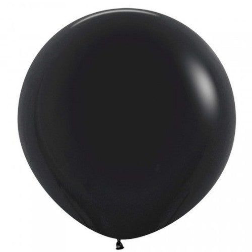 Pack of 3 elegant 60cm black latex balloons, perfect for parties, events, and chic decorations.