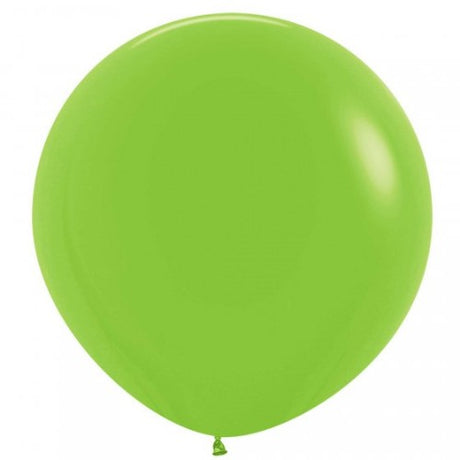 Pack of 3 Sempertex 60cm lime green latex balloons, perfect for vibrant party decorations and eco-friendly celebrations.