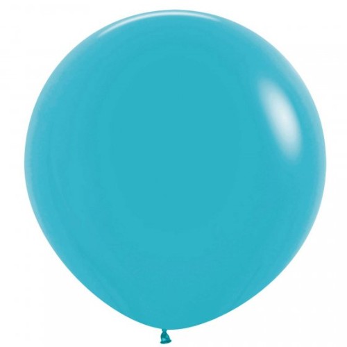 Pack of 3 Sempertex 60cm Caribbean Blue latex balloons, ideal for vibrant party decor and celebrations.
