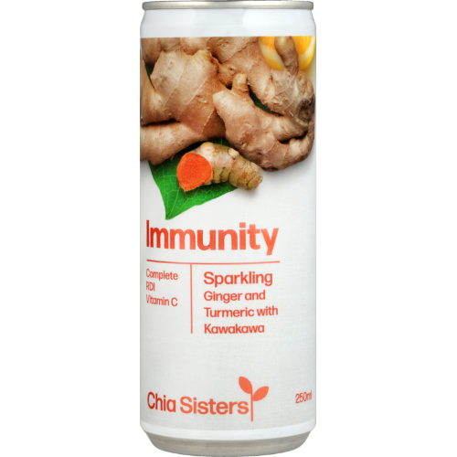 Chia Sisters Immunity Ginger & Turmeric Sparkling Drink 250ml