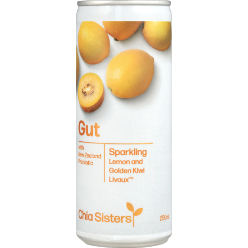 Chia Sisters Gut Lemon & Golden Kiwifruit Sparkling Drink 250ml