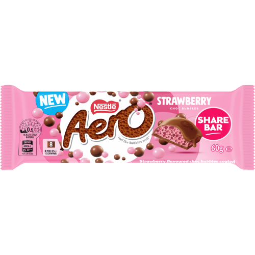 Nestle Aero Chocolate Strawberry Share Bar 24 x 60g