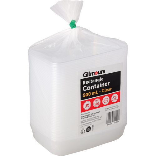 Gilmours Rectangle Container 500ml 50pk