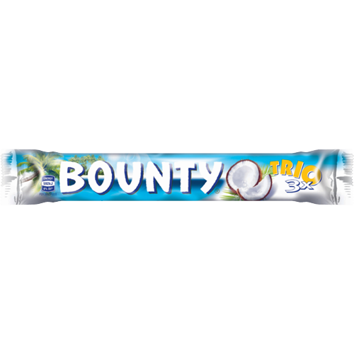 Bounty Milk Chocolate Trio Bars 21 x 75g