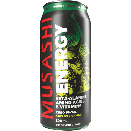 Musashi Zero Sugar Pineapple Flavour Energy Drink 12 x 500ml