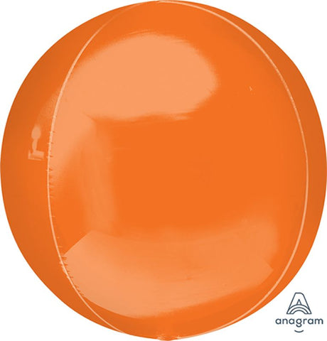 Vibrant orange Orbz XL foil balloon, 38cm x 40cm, perfect for festive celebrations and unique decor.
