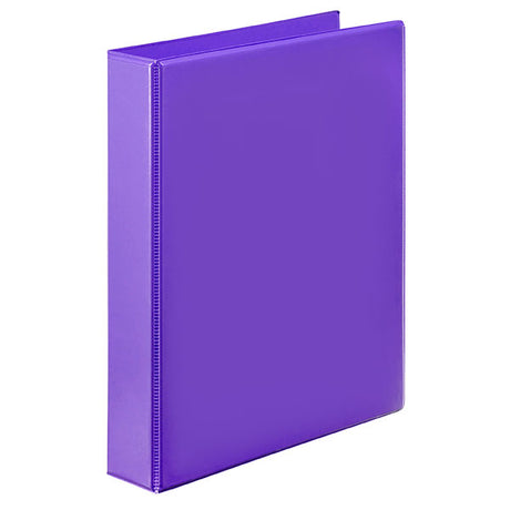 Purple A4 binder with a 25mm spine, customizable cover, and eco-friendly materials for document organization.