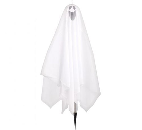 Large 91cm fabric ghost with stake, perfect for Halloween party decorations and outdoor use.