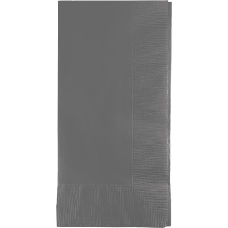 Elegant Glamour Gray Dinner Napkins in a pack of 50, perfect for any occasion and easy to clean up.