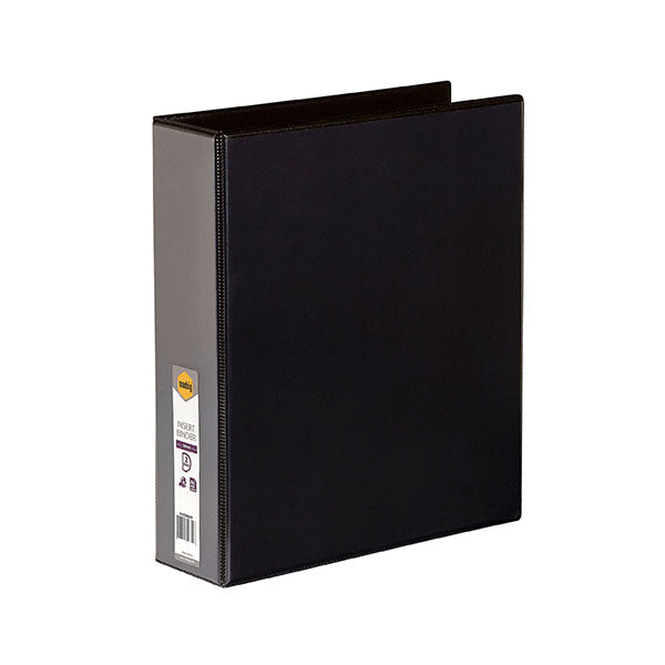 Marbig C/View Insert Binder A4 50mm in Black, featuring customizable overlays and eco-friendly materials for organized documentation.