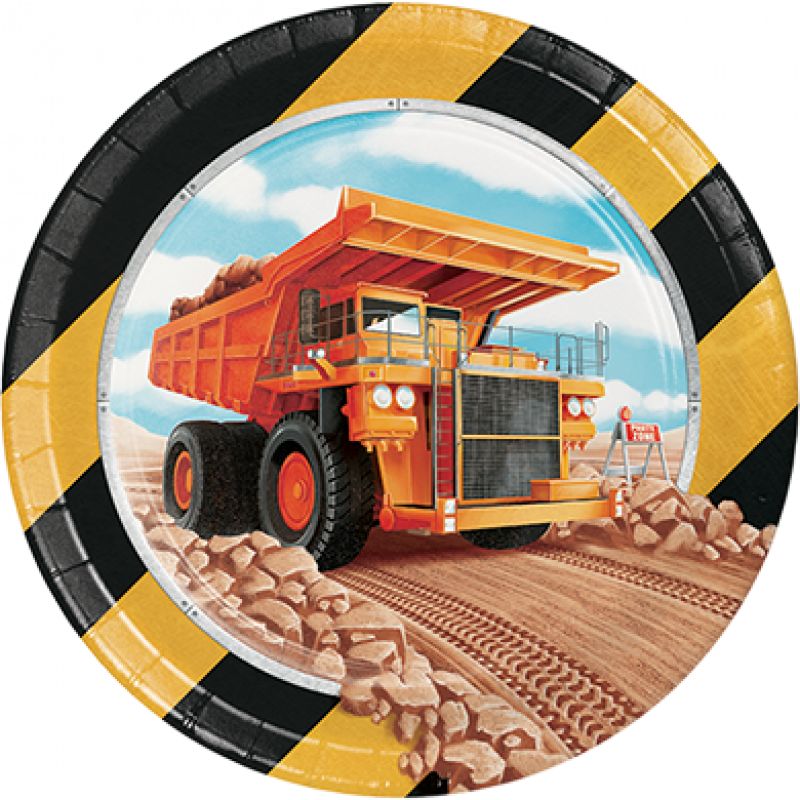 Big Dig Construction Lunch Plates Paper 18cm (Pack of 8)