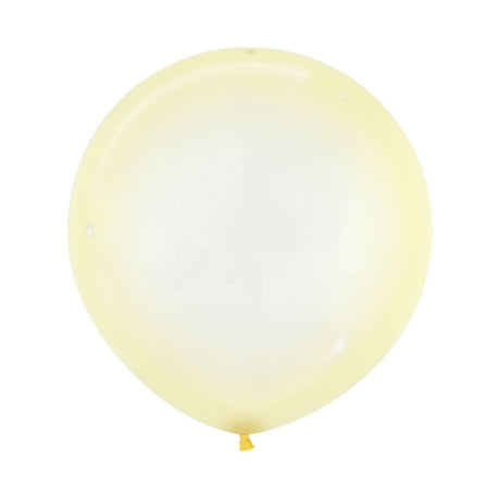 Pack of 3 crystal pastel yellow balloons, 60cm, perfect for parties and celebrations, durable and easy to inflate.