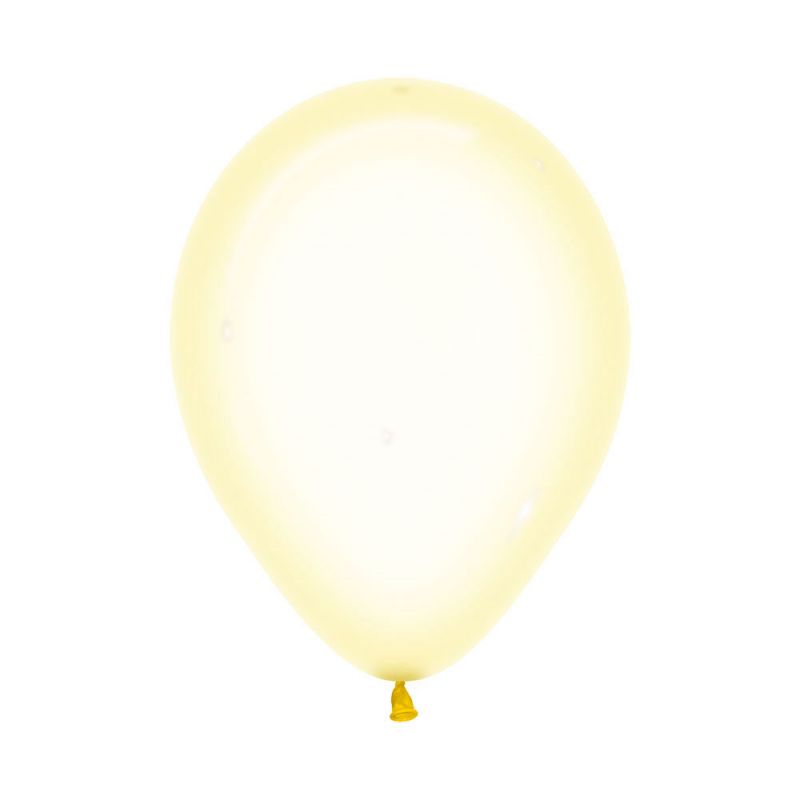 Pack of 100 pastel yellow 30cm balloons, perfect for celebrations and event decor.