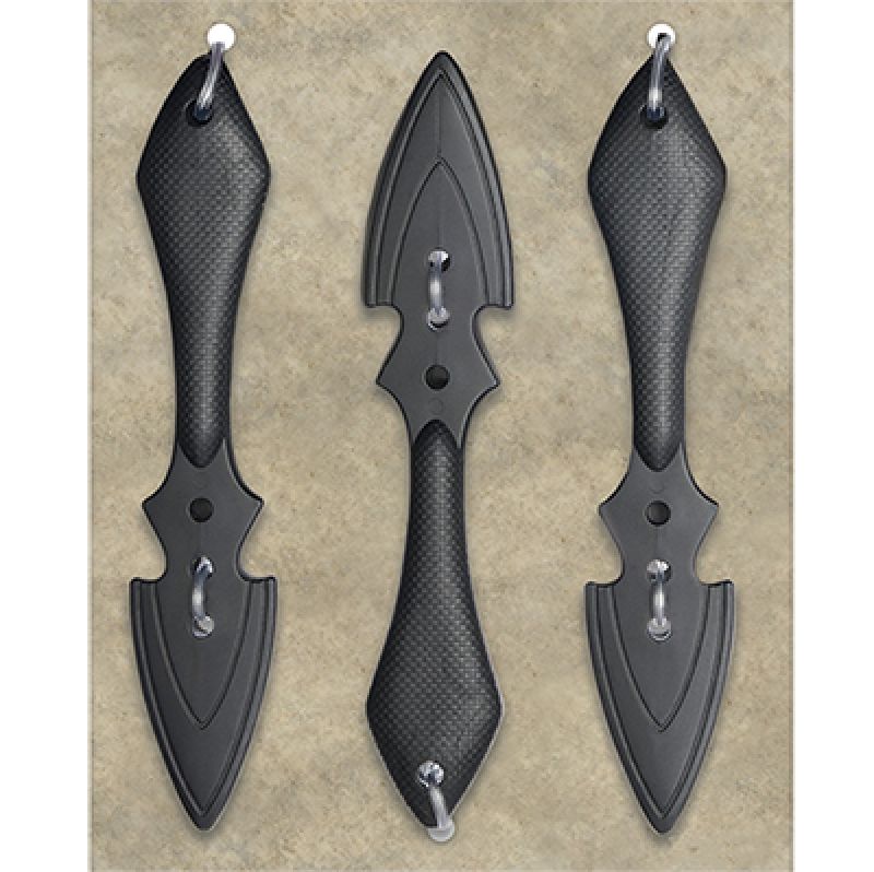 Durable 15cm plastic ninja throwing knives, safe for costumes and parties, ideal for older teens and adults.