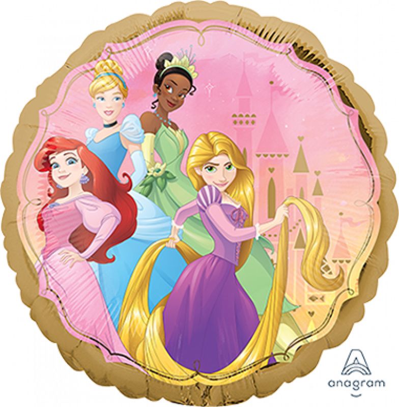 45cm Disney Princesses Once Upon A Time self-sealing foil balloon, perfect for themed parties and celebrations