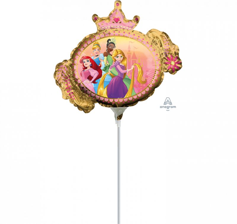 Mini shape foil balloon featuring Disney princesses, perfect for birthday parties and themed events.