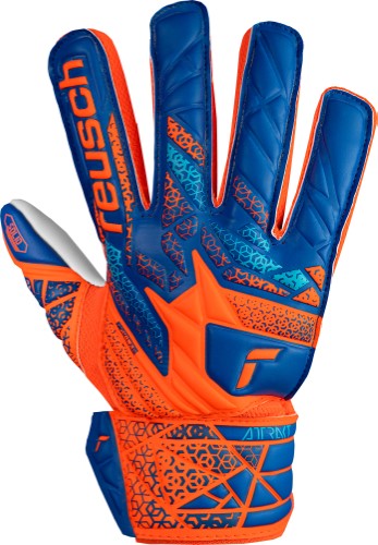 Gloves - Reusch Starter Solid Finger Support Junior - Orange/Blue - Size 4