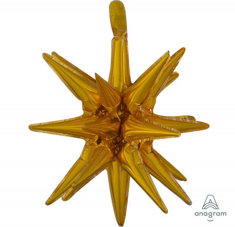 Shimmering gold star-shaped foil balloon, 45cm x 50cm, perfect for celebrations and party decorations.
