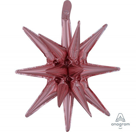 Rose gold supershape star foil balloon, 45cm x 50cm, perfect for elegant celebrations and party decor.