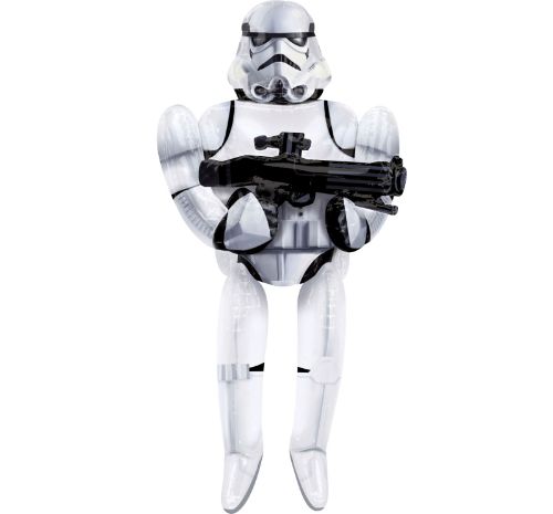 Foil Airwalker Storm Trooper balloon, 83cm x 177cm, vibrant design, perfect for Star Wars themed parties.
