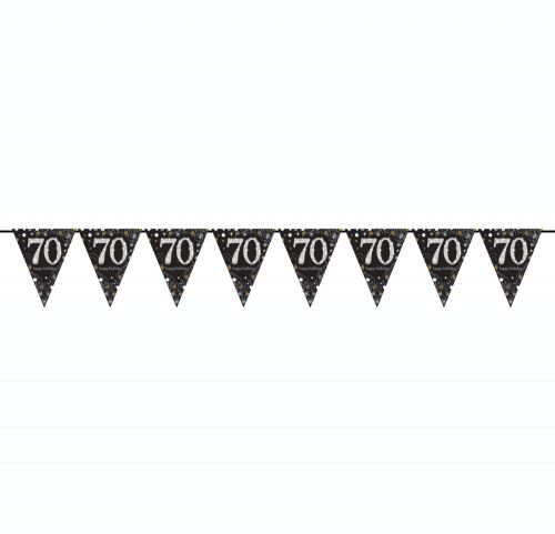 Colorful prismatic pennant bunting measuring 20cm x 4m, perfect for festive celebrations and events.