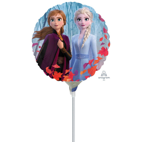 22cm Frozen 2 balloon featuring Elsa and Anna, perfect for kids' parties and themed celebrations.