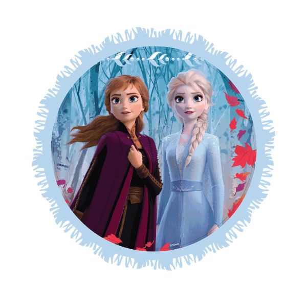 Frozen 2 pinata with expandable fringe, colors may vary, perfect for party fun and decoration.