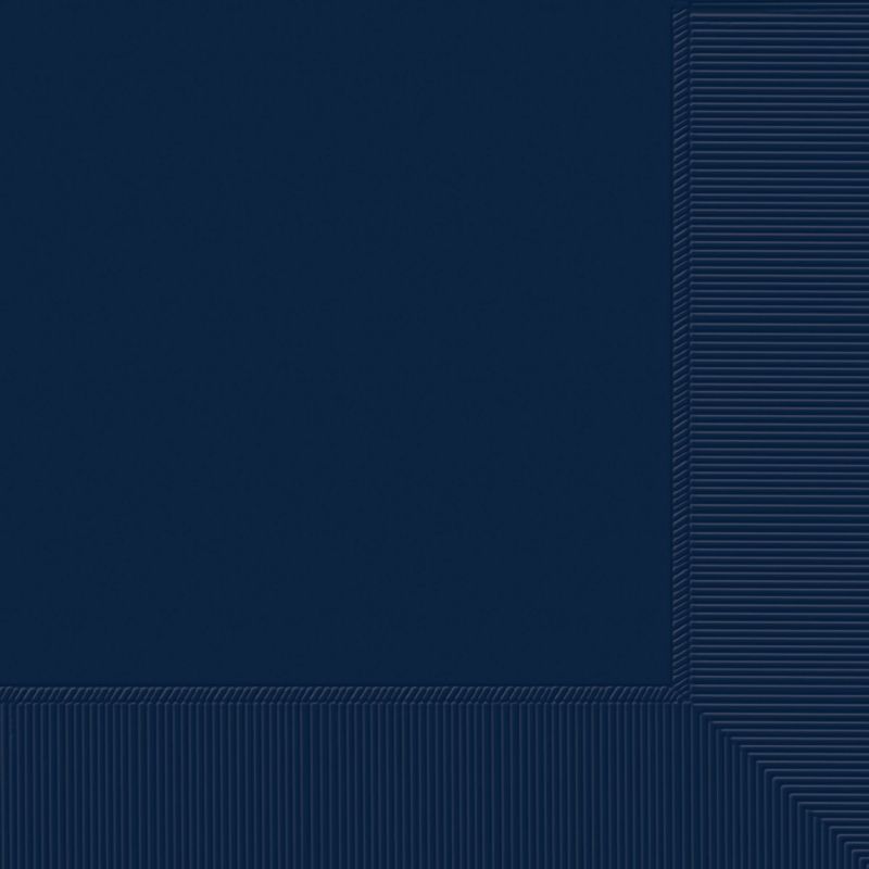 Elegant navy 2-ply lunch napkins in a 50 pack, perfect for any meal or event with excellent absorbency and style.