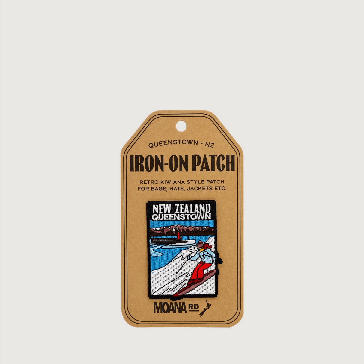 Moana Road - Iron-On Patches - Queenstown - NZ - Pack of 6