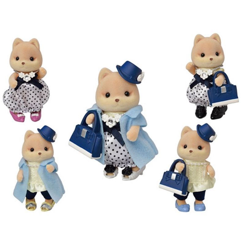 Sylvanian Families Shoe Shop Playset featuring Melanie Caramel, display stand, and stylish footwear for imaginative play.