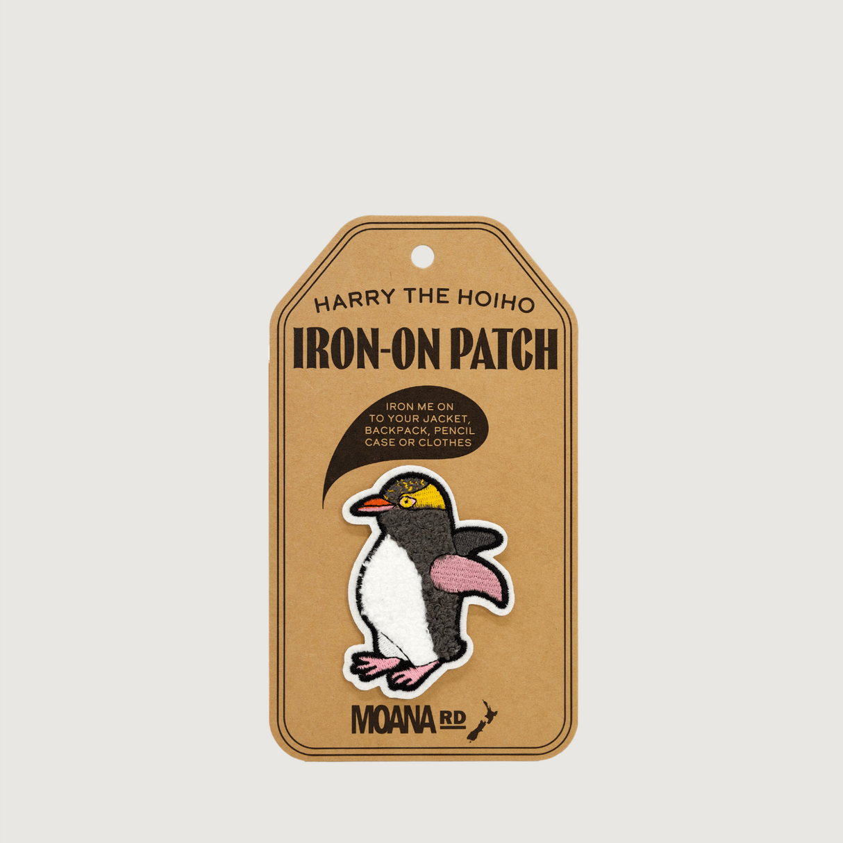Moana Road - Iron-On Patches - Harry the Hoiho - Pack of 6