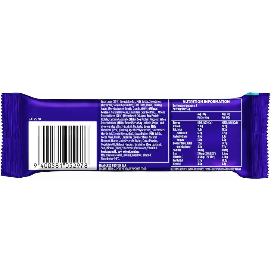 Athena Luxe Protein Bar Cookies & Cream 55g