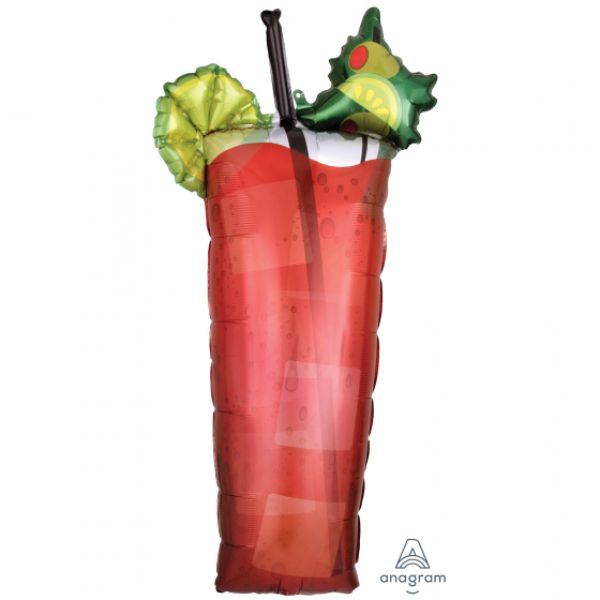 SuperShape XL Bloody Mary Drink Balloon, vibrant and fun, measuring 48cm x 93cm, perfect for themed parties and celebrations.