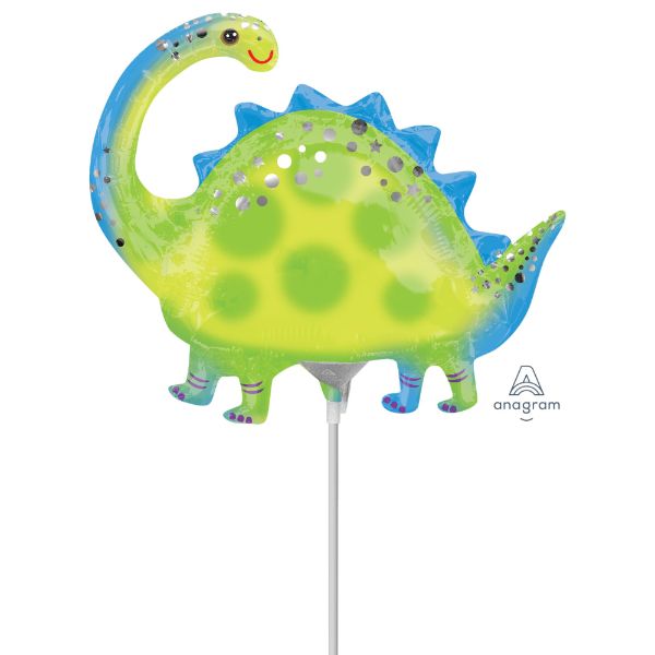 Vibrant Mini Shape Stegosaurus Dinosaur Balloon, perfect for dinosaur-themed parties and celebrations.
