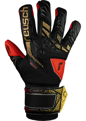 Gloves - Attrakt Freegel Silver - Black/Gold/Fiery Red - Size 9