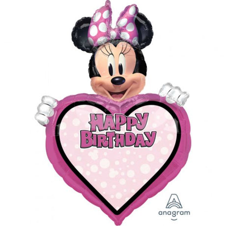 SuperShape XL Minnie Mouse balloon, personalized for happy birthday celebrations, 63cm x 86cm foil design.
