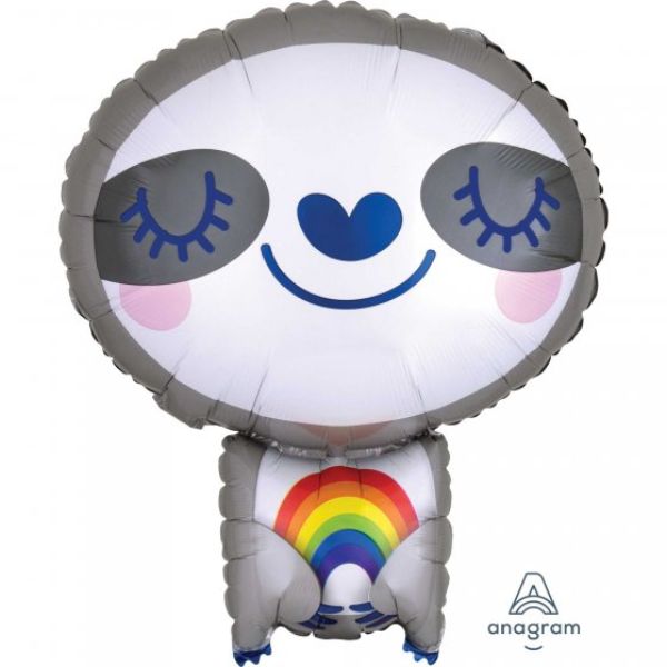 45cm XL Sloth balloon with rainbow accents, perfect for celebrations and vibrant decor.