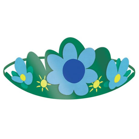 Colorful Trolls World Tour tiaras for kids, perfect for parties and themed events, pack of 8, durable cardboard design.