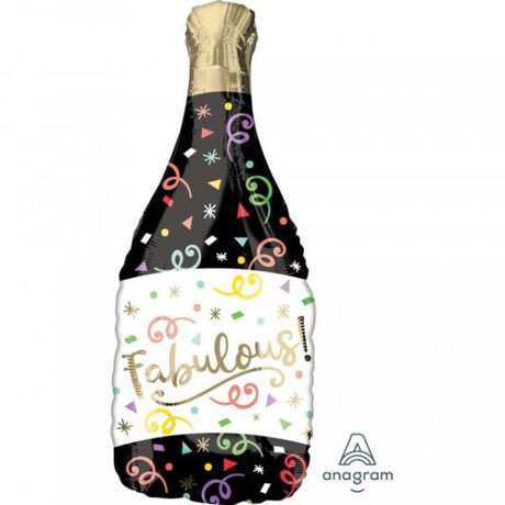 Vibrant SuperShape XL Confetti Bubbly Happy Birthday Balloon, 35cm x 91cm, perfect for festive celebrations.
