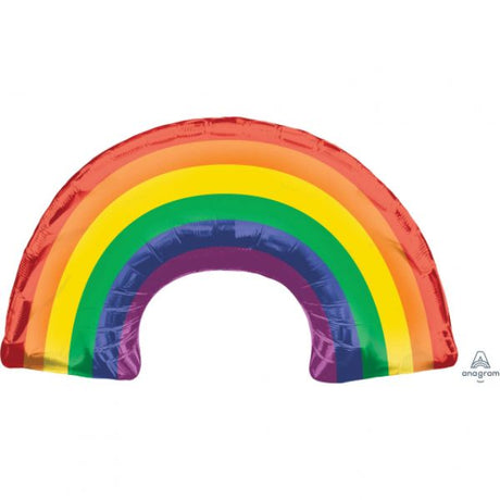 Vibrant 86cm x 48cm SuperShape Rainbow Balloon, perfect for celebrations and adding a joyful touch to any event.