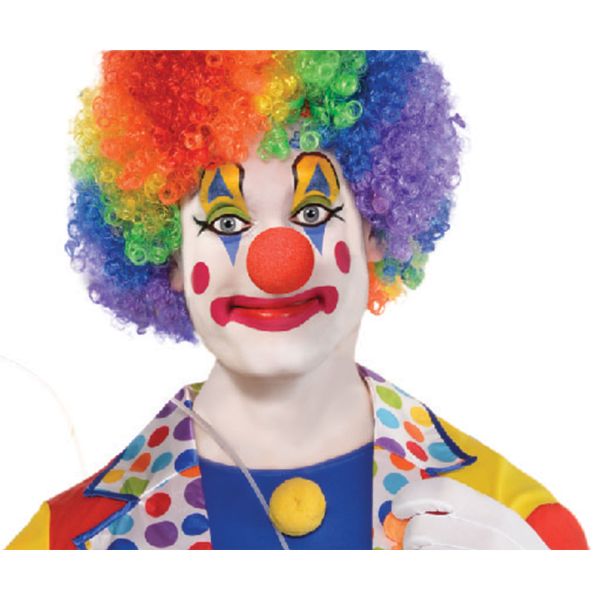 Oversized red clown nose for kids' parties and theatrical performances, ensuring comfort and a classic clown look.
