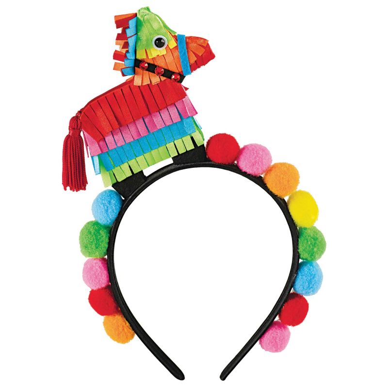 Vibrant Fiesta Pinata Deluxe Headband with colorful embellishments for festive celebrations and fun occasions.