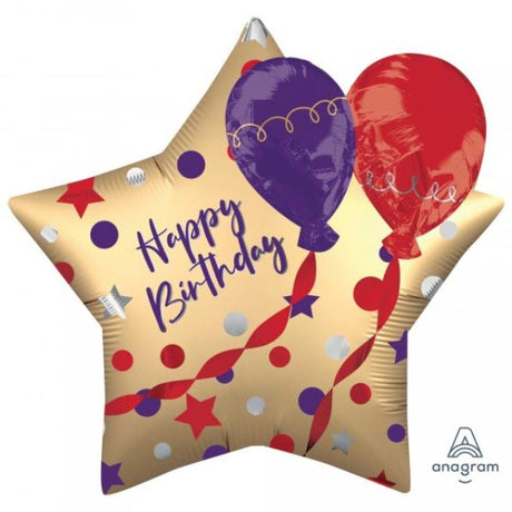 Vibrant Multi-Balloon EZ-Fill Happy Birthday balloons, 71cm, self-sealing, perfect for festive party decor.