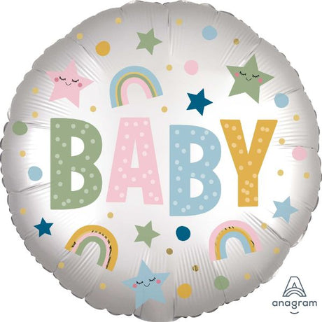 Natural baby satin infused 45cm balloon, perfect for parties and celebrations.