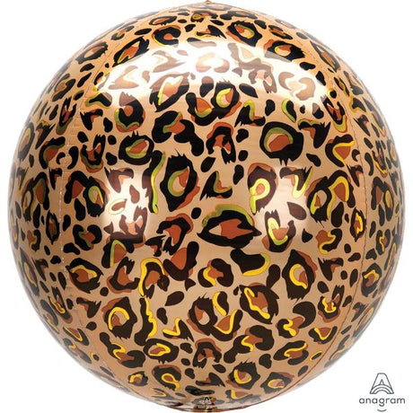Orbz XL leopard print balloon, perfect for bold party decor and celebrations, floats majestically for unforgettable moments.